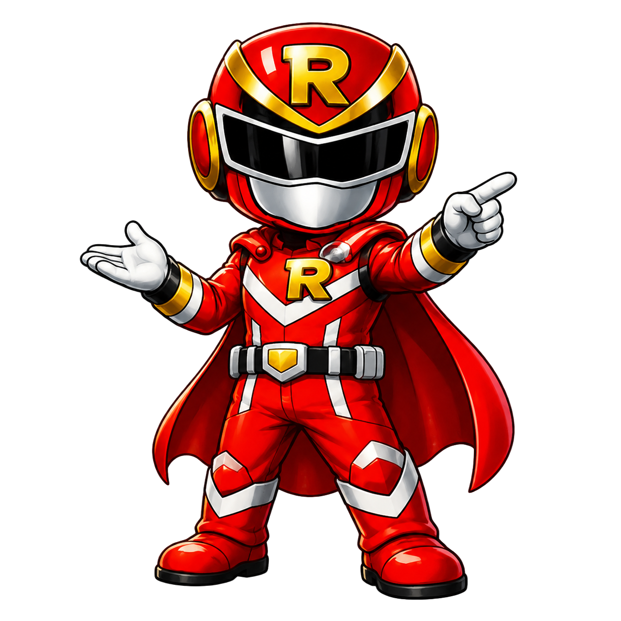 面談内容を説明する赤のレベニューレンジャー